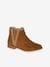 Leather Boots with Zip & Elastic for Girls black+camel+navy blue 