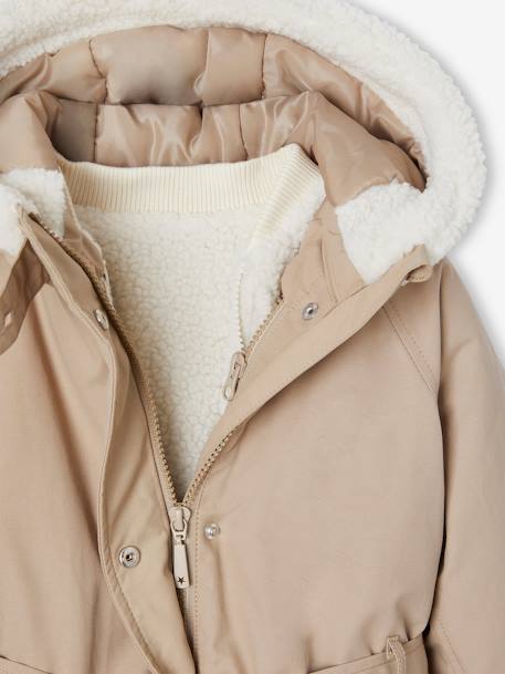 3-in-1 Hooded Parka for Girls taupe 