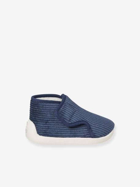 Corduroy Pram Shoes for Babies navy blue 