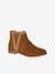 Leather Boots with Zip & Elastic, for Girls black+camel+navy blue 