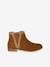 Leather Boots with Zip & Elastic, for Girls black+camel+navy blue 