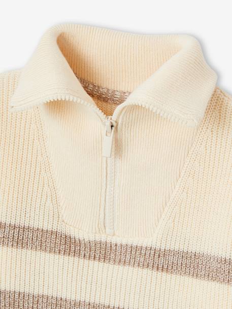 Striped Trucker Jumper with Zip for Babies vanilla 