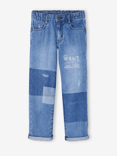 Jeans with Patches for Boys double stone 