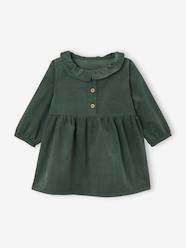 Corduroy Dress with Fancy Collar for Babies