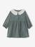 Velour Dress with Embroidered Collar, for Babies green 