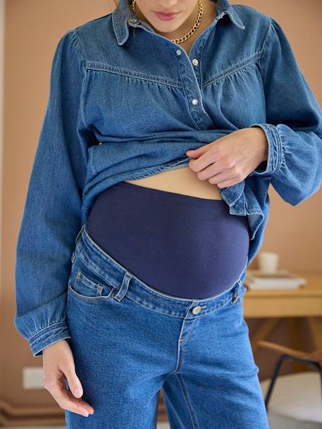 Wide Leg Jeans for Maternity brut denim 