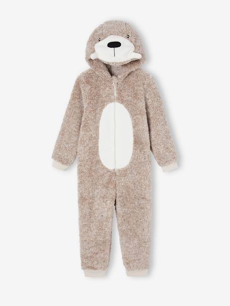 Walrus Onesie with Hood, for Boys marl beige 