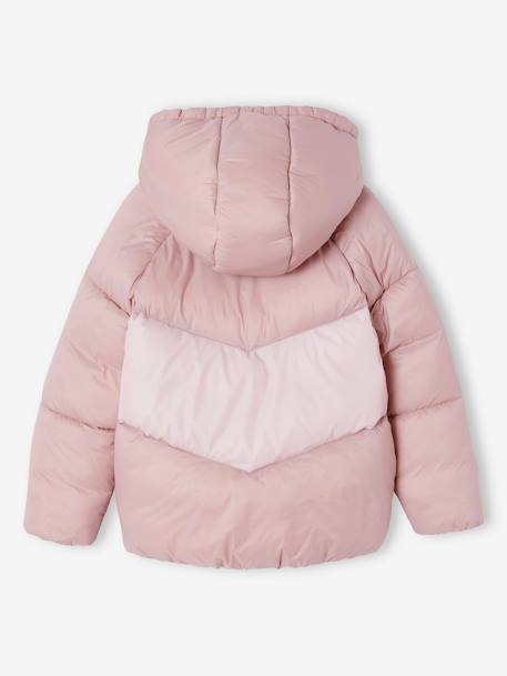 Hooded Colourblock Jacket for Girls mauve 