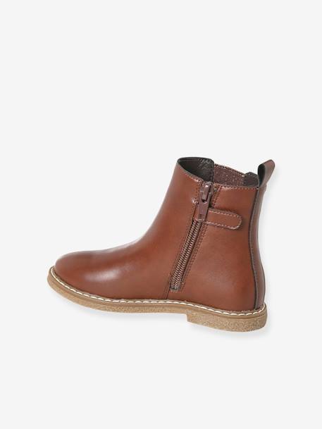 Boots with Zip & Elastic for Girls, Designed for Autonomy blue+brown 