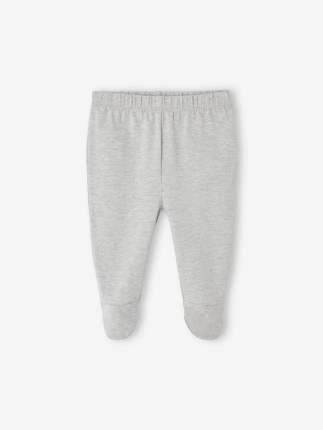 Pack of 2 Footed Trousers in Rib Knit for Babies marl grey 