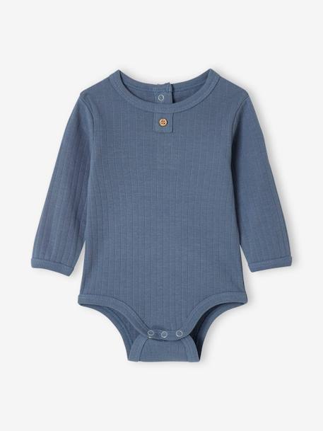 Pack of 2 Long Sleeve Bodysuits in Organic Cotton blue 