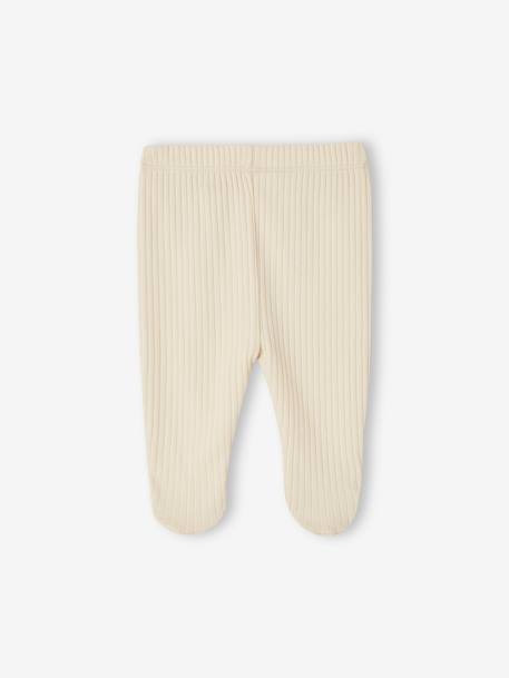 Pack of 2 Footed Trousers in Rib Knit for Babies marl grey 