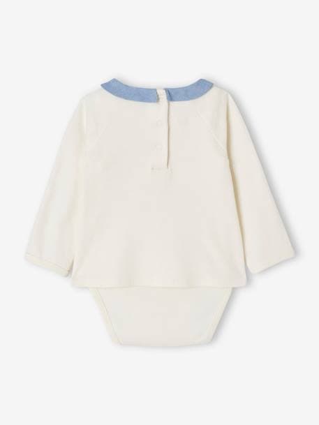 Bodysuit Top with Fancy Collar, for Babies ecru 