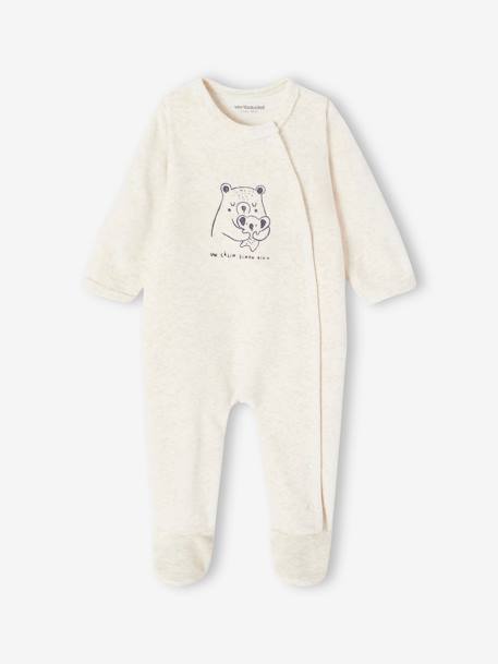 Pack of 2 Velour Sleepsuits for Babies night blue 