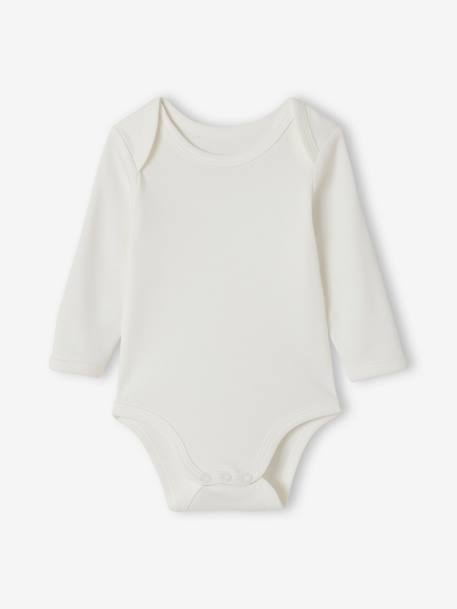 Pack of 5 Long Sleeve Bodysuits with Cutaway Shoulders for Babies sage green 