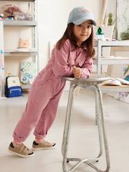 Girls-Dungarees & Playsuits-Long Jumpsuit in Garment-Dyed Fabric for Girls