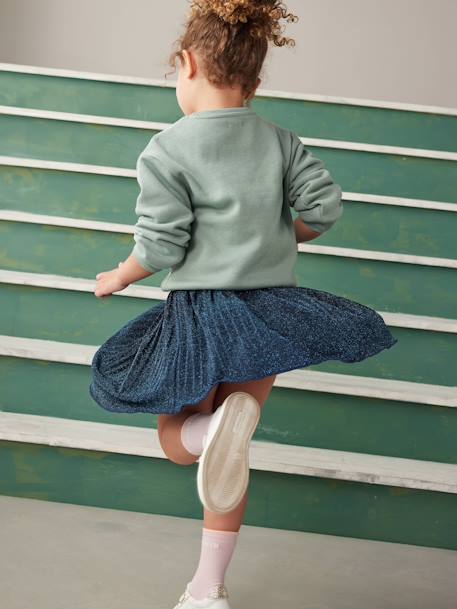 Pleated Glittery Skirt for Girls navy blue 