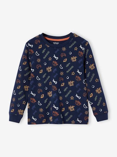 Jersey Knit Pyjamas with 'Good night' Glow-in-the-Dark Motifs for Boys navy blue 