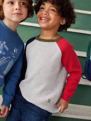 Boys-Cardigans, Jumpers & Sweatshirts-Jumpers-Colourblock-Effect Jumper for Boys