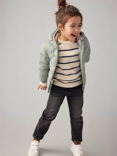 Lightweight Hooded Jacket for Girls lichen+mustard+navy blue+sky blue 