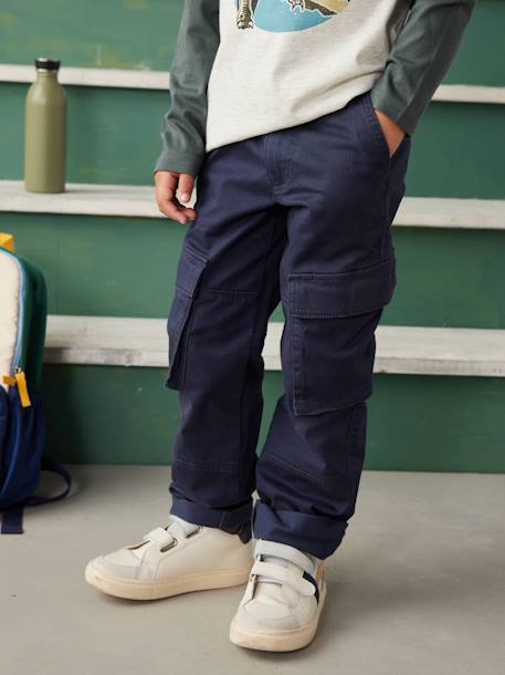 MEDIUM Hip MorphologiK Straight Leg Cargo Trousers for Boys bronze+night blue 