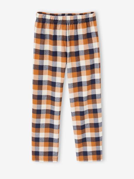 Dino Pyjamas in Chequered Flannel for Boys caramel 