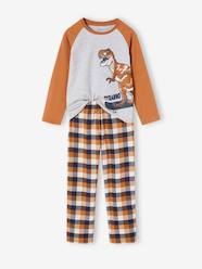 -Dino Pyjamas in Chequered Flannel for Boys