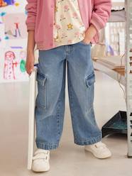 Girls-Jeans-Wide Leg Cargo Jeans for Girls