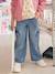 Wide Leg Cargo Jeans for Girls deep blue+medium blue 