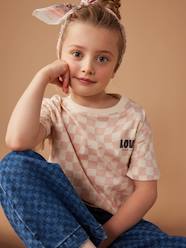 -Chequered T-shirt for Girls