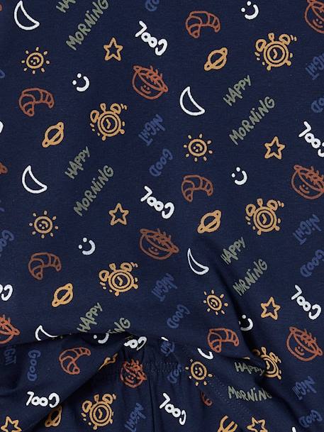 Jersey Knit Pyjamas with 'Good night' Glow-in-the-Dark Motifs for Boys navy blue 