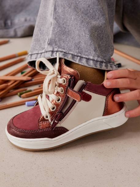 Trainers with Laces & Zips bordeaux red 