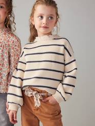 Girls-Loose-Fitting Jumper with Fancy Collar for Girls