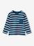 Striped Long Sleeve T-Shirt for Boys ecru+peacock blue 