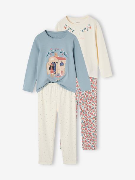 Pack of 2 Gipsy Pyjamas for Girls crystal blue 