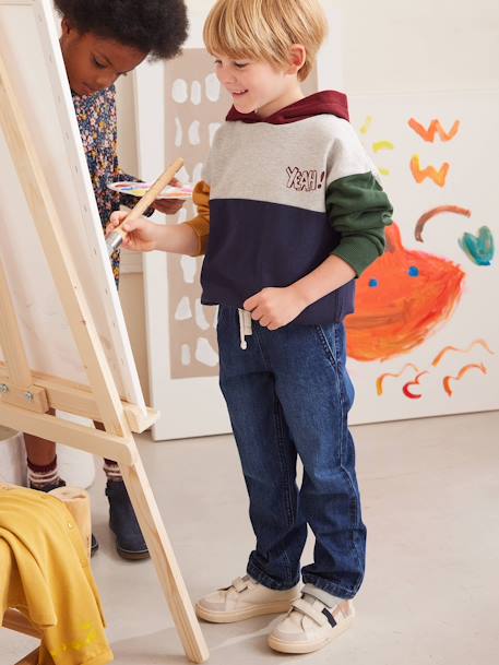 Colourblock Hoodie for Boys, Basics multicoloured+olive 