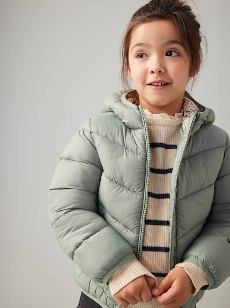 Lightweight Hooded Jacket for Girls lichen+mustard+navy blue+sky blue 