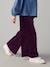 Wide Corduroy Trousers for Girls BROWN MEDIUM SOLID+fir green+plum 