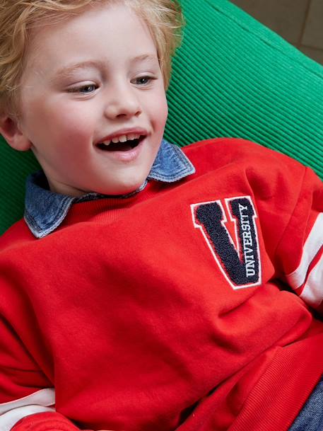 Sweatshirt with Round Neckline, for Boys red 