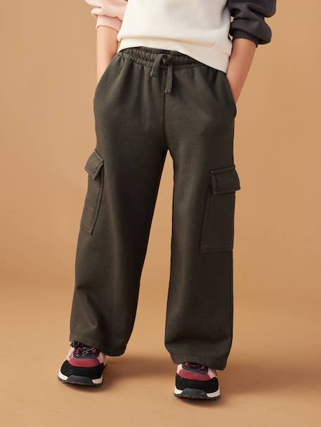 Wide Joggers for Girls anthracite+rosy 