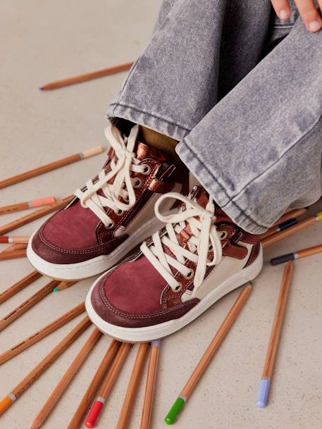 Trainers with Laces & Zips bordeaux red 