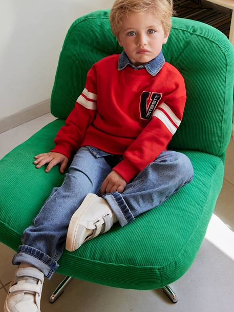 Sweatshirt with Round Neckline, for Boys red 