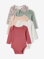 Baby-Pack of 5 Long Sleeve Bodysuits with Cutaway Shoulders for Babies