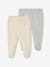 Pack of 2 Footed Trousers in Rib Knit for Babies marl grey 