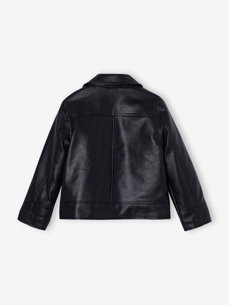 Leather-Effect Jacket for Girls black 