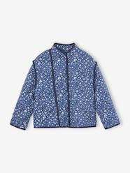 Girls-Padded Floral Jacket with Sherpa Lining, for Girls