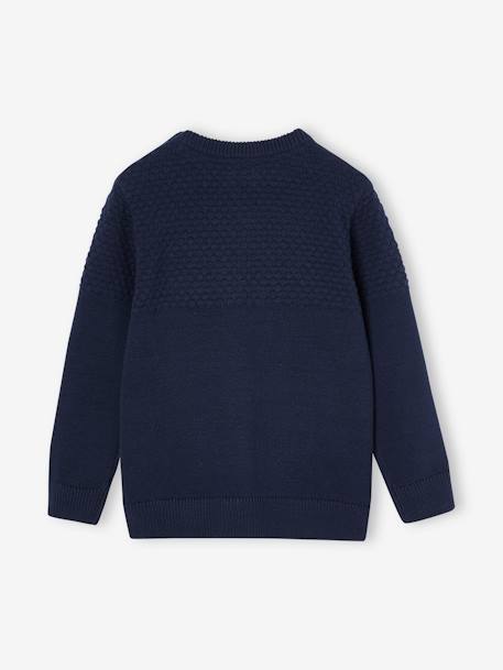 Fancy Knit Jumper for Boys green+night blue 