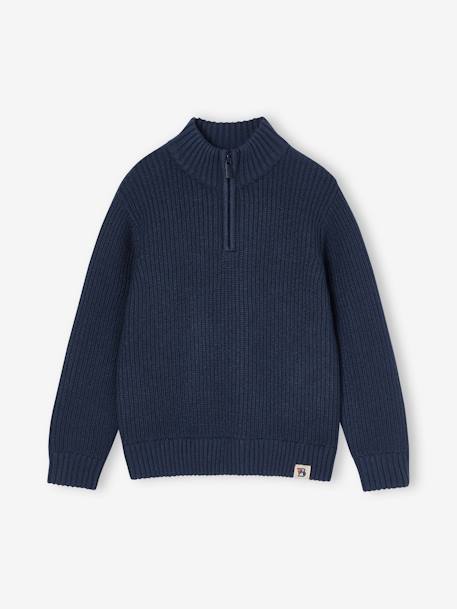 Cable Knit Trucker Jumper for Boys night blue 