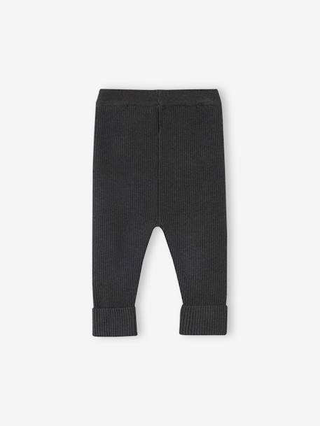 Adaptive Knitted Leggings for Babies grey+marl beige 