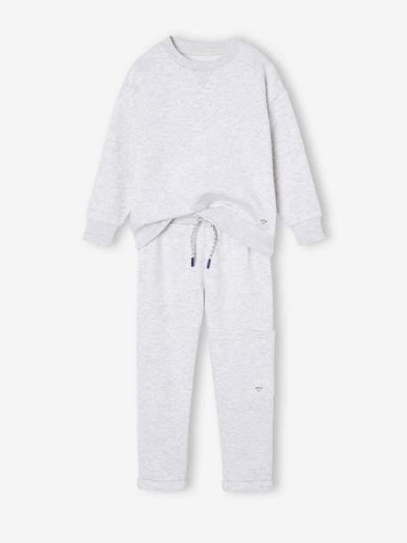 Sports Combo: Sweatshirt & Bottoms for Boys marl white 